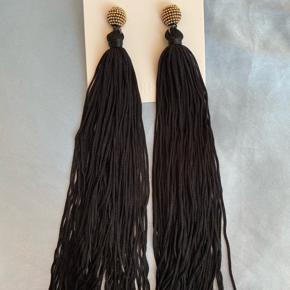 Black & Gold Tassel Earrings - NWT